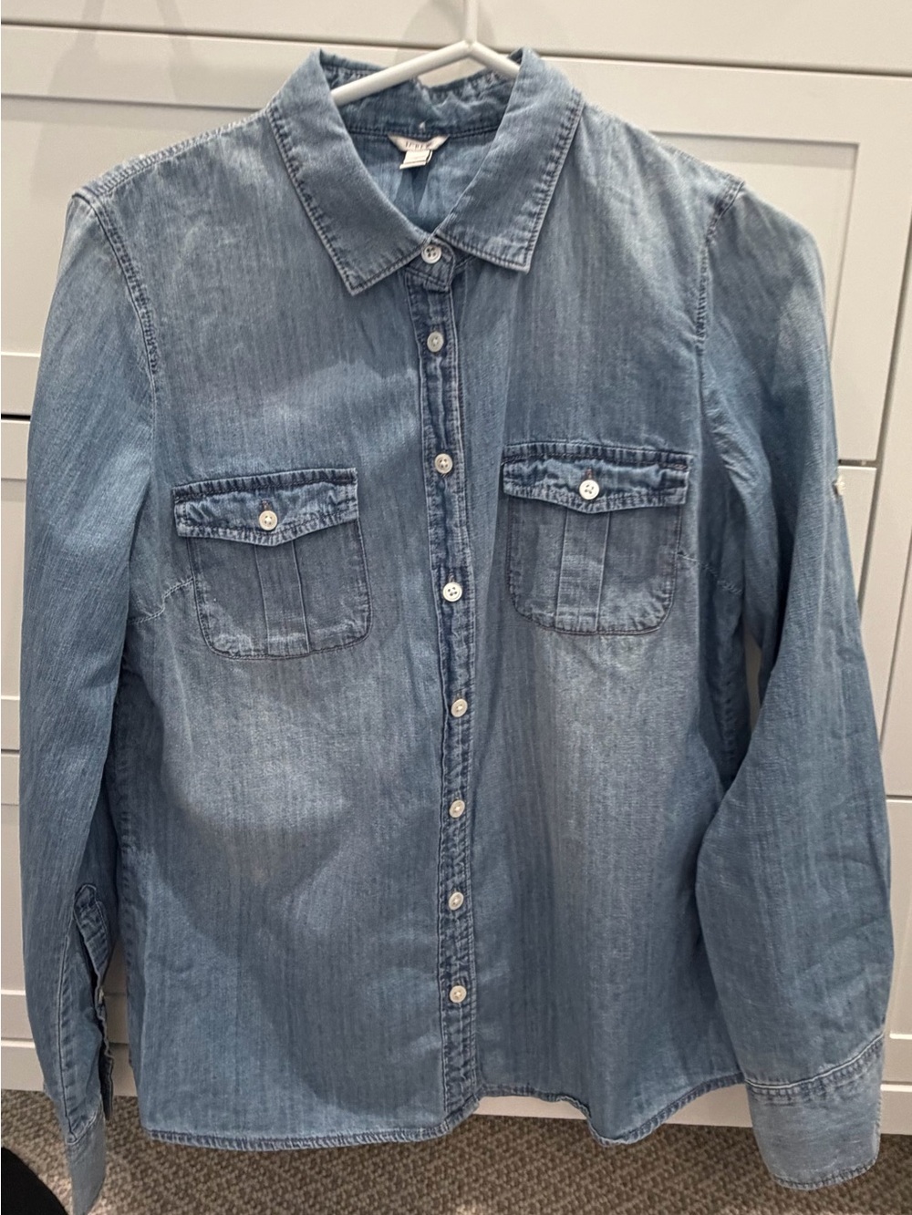 Light Blue J Crew Denim Button-Up Shirt